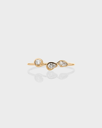 0.18 TCW Pear EF-VVS Diamond bezel Wedding Band