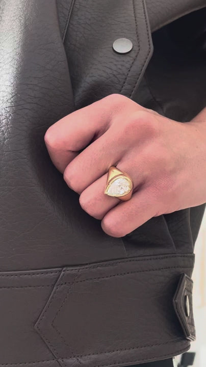 Juliette- Pear Signet Style Lab Grown Diamond Engagement Ring