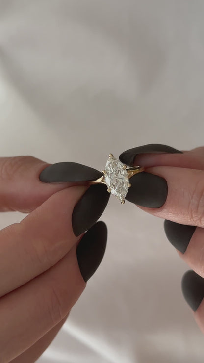 1.0-3.0 CT Marquise Lab Grown Diamond Split Shank Engagement Ring