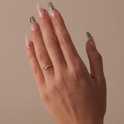 Laurel- Round Unique Curved Lab Grown Diamond Wedding Band
