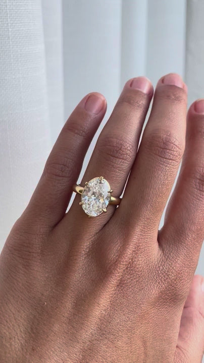 Mireille- Oval Solitaire Style Lab Grown Diamond Engagement Ring