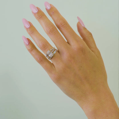 Rhea- Round & Baguette Curved Lab Grown Diamond Wedding Band