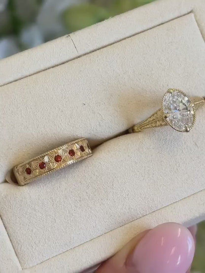Camille- Oval Solitaire Vintage Style Lab Grown Diamond Engagement Ring