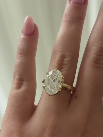 Mireille- Oval Solitaire Style Lab Grown Diamond Engagement Ring