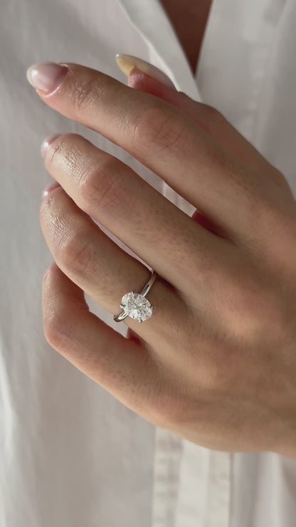 1.0-3.0 CT Oval cut Lab Grown Diamond Solitaire Engagement Ring
