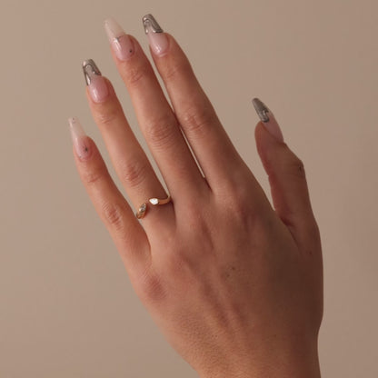 Larkspur- Pear Curved Lab Grown Diamond Wedding Band