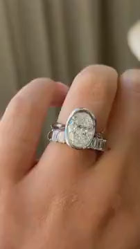 Vivienne- Oval Bezel Solitaire Style Lab Grown Diamond Engagement Ring