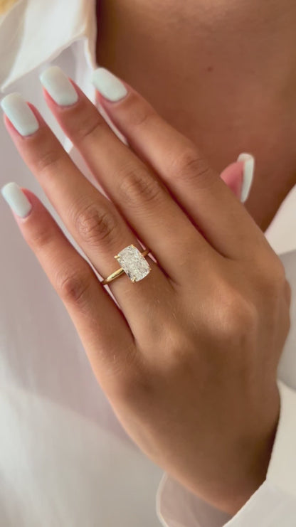 3.0-5.0 CT Elongated Cushion Lab Grown Diamond solitaire Engagement Ring