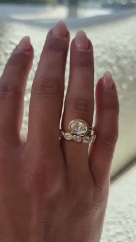 Cecile- East West Oval Wrap Style Lab Grown Diamond Engagement Ring