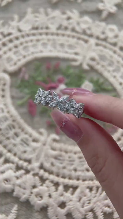 3.3 TCW Marquise & Round Victoria Lab Grown Diamond Wedding Band