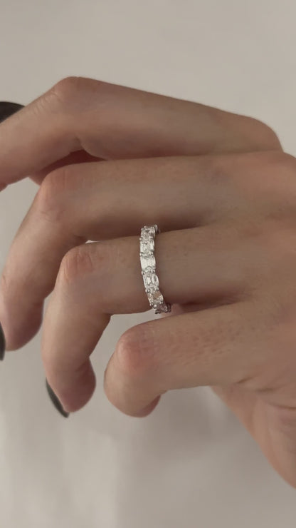3.50 TCW Emerald Full Eternity Lab Grown Diamond Wedding Band