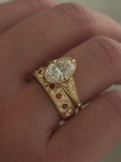 Camille- Oval Solitaire Vintage Style Lab Grown Diamond Engagement Ring