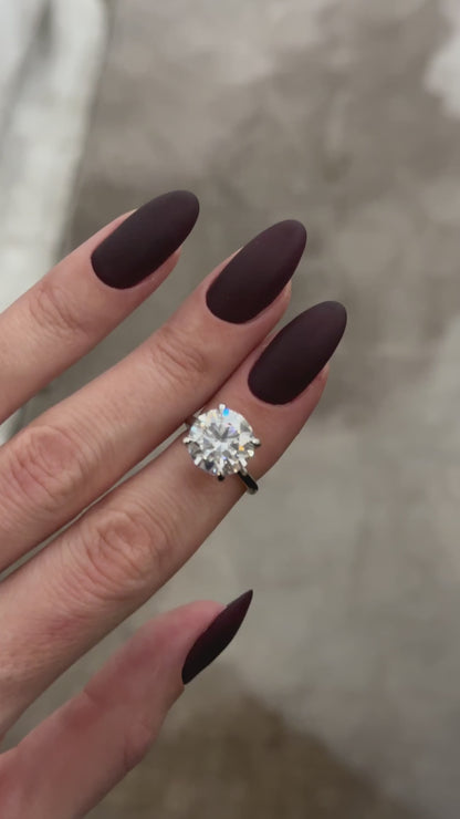 3.0-5.0 CT Round Cut Lab Grown Diamond solitaire Engagement Ring