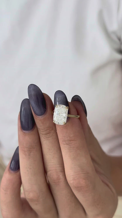 3.0-5.0 CT Elongated Cushion Lab Grown Diamond Solitaire Engagement Ring