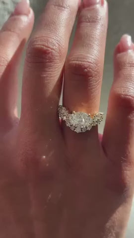 Ines- East West Oval Round Style Lab Grown Diamond Engagement Ring