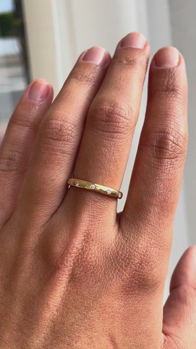 Iris- Flush Lab Grown Diamond Wedding Band
