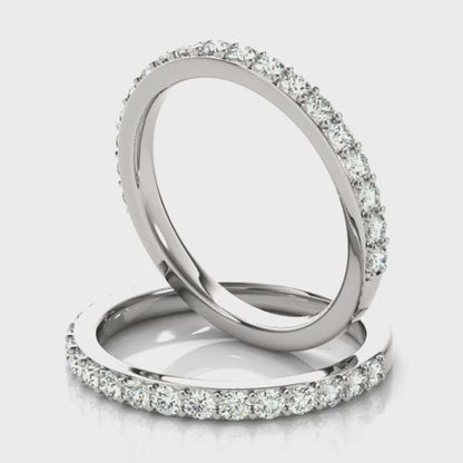 Half Eternity Wedding Band with 0.40 TCW Round Cut Moissanite