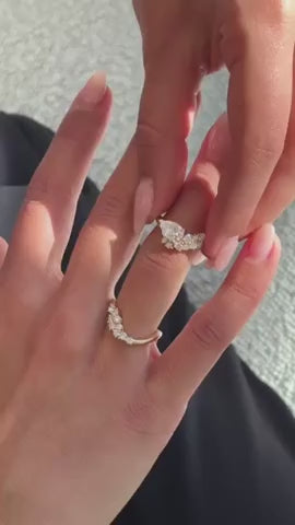 Mathilde- Pear Unique Cluster Style Lab Grown Diamond Engagement Ring
