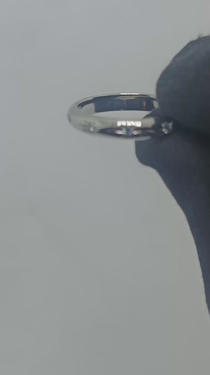 0.10 TCW Round Flush Setting Lab Grown Diamond Wedding Band in Platinum – Ready to Ship (US 4.5)