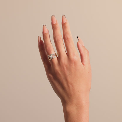 Maia- Round & Tapered Baguette Curved Lab Grown Diamond Wedding Band
