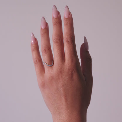 Iolanthe- Round Curved Lab Grown Diamond Wedding Band