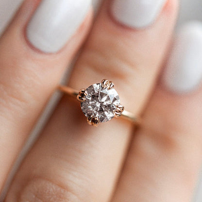 Solitaire Ring with 2.0 Ct Round Moissanite