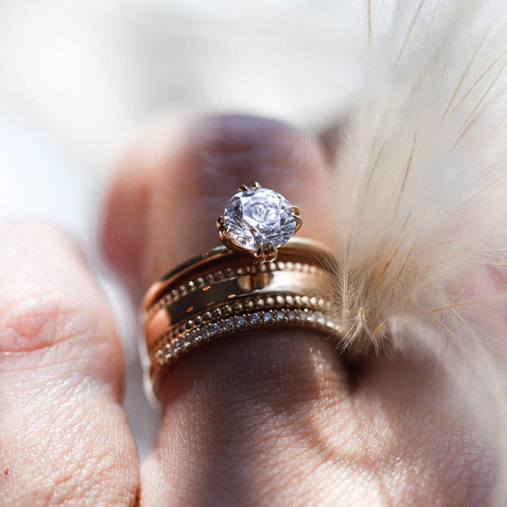Solitaire Ring with 2.0 Ct Round Moissanite