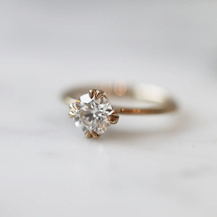 Solitaire Ring with 2.0 Ct Round Moissanite