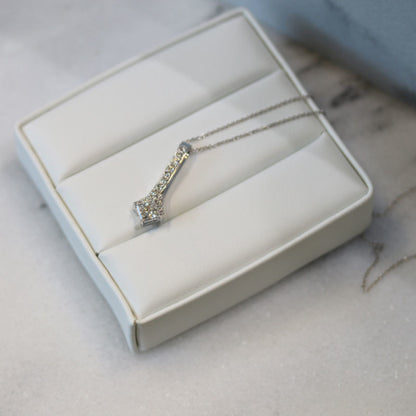 Drop Statement Necklace with 0.50 CT Princess Cut Moissanite