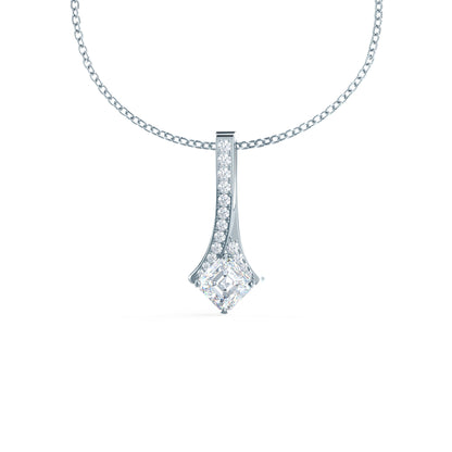 Drop Statement Necklace with 0.50 CT Princess Cut Moissanite