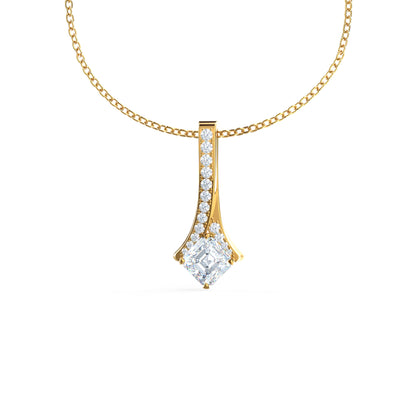 Drop Statement Necklace with 0.50 CT Princess Cut Moissanite