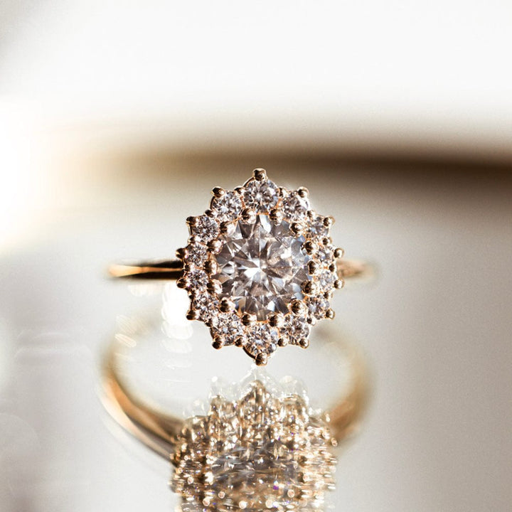 Halo Ring with 3.0 CT Round Moissanite