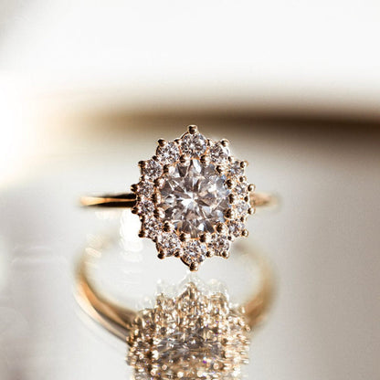 Halo Ring with 3.0 CT Round Moissanite