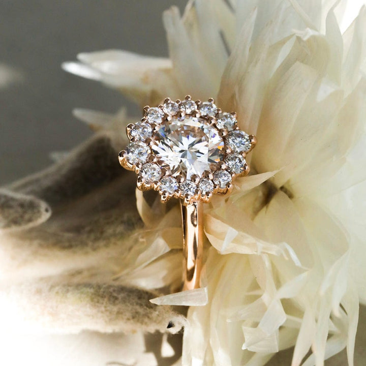 Halo Ring with 3.0 CT Round Moissanite