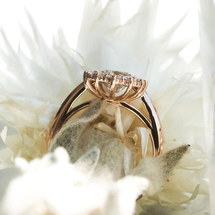 Halo Ring with 3.0 CT Round Moissanite