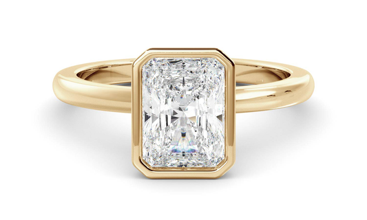 Bezel Ring with 1.50 CT Radiant Moissanite