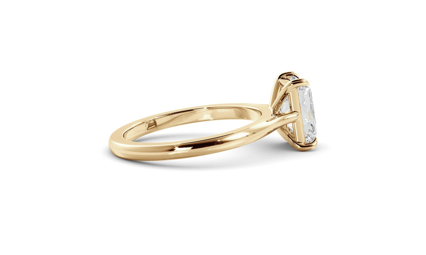 Solitaire Ring with 1.50 CT Radiant Moissanite