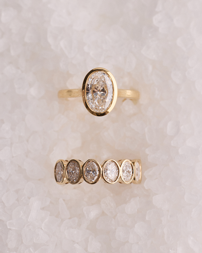 Marielle- Oval Bezel Solitaire Style Lab Grown Diamond Engagement Ring