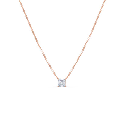 Solitaire Necklace with 0.50 CT Floating Asscher Cut Moissanite
