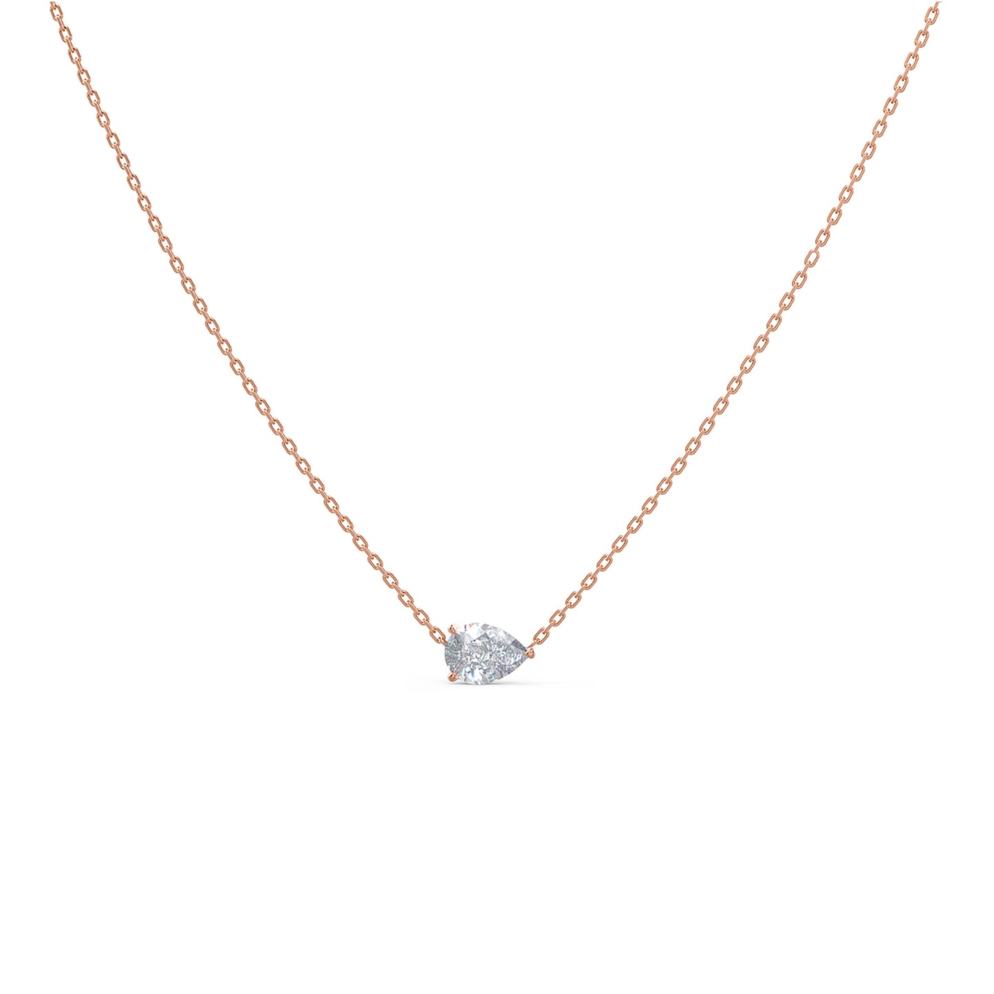 Solitaire Necklace with 0.40 CT Floating Pear Cut Moissanite