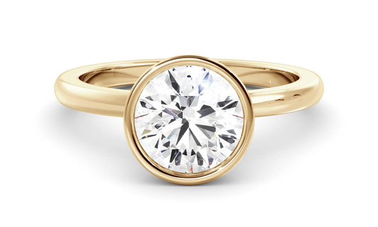 Bezel Ring with 1.0 CT Round Moissanite