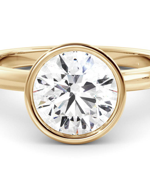 Bezel Ring with 1.0 CT Round Moissanite