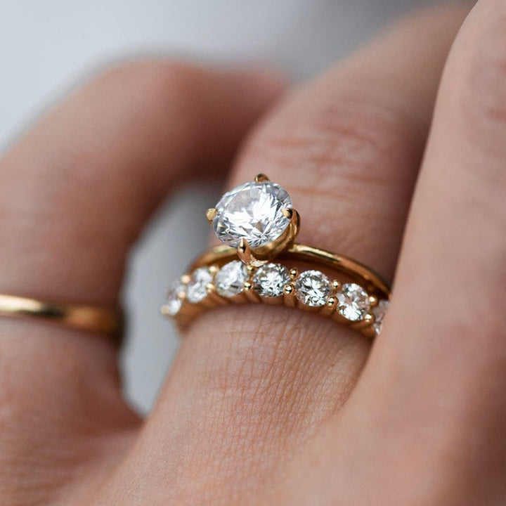 Solitaire Ring with 1.0 CT Round Moissanite