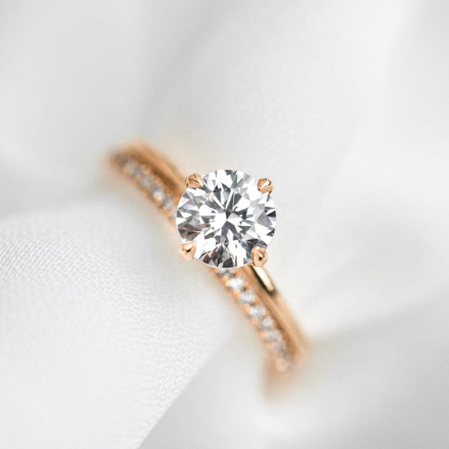 Solitaire Ring with 1.0 CT Round Moissanite