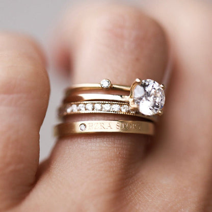 0.90 CT Round Moissanite Solitaire Engagement Ring