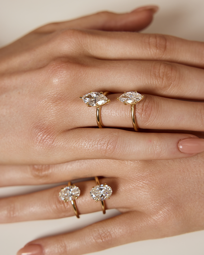 Madeleine- Marquise Solitaire Style Lab Grown Diamond Engagement Ring