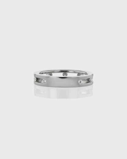 0.30 TCW Round EF-VVS Diamond Double Wedding Band