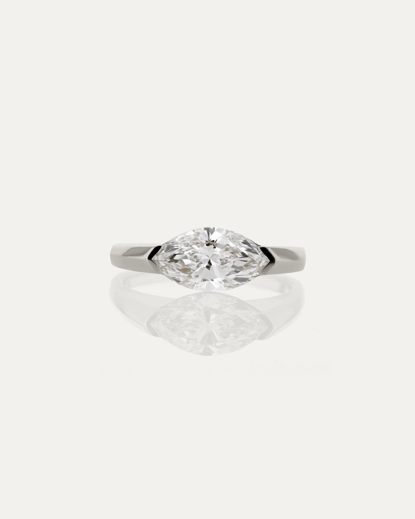1.0 CT Marquise CVD Diamond Unique Style Engagement Ring