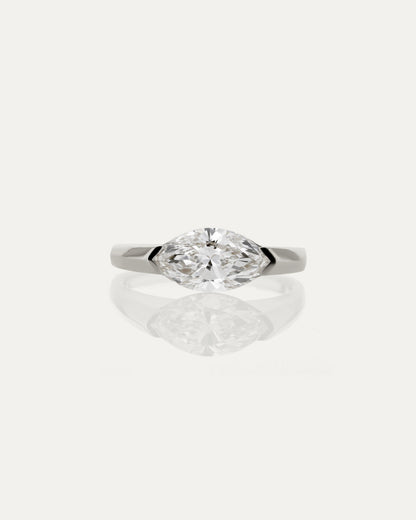 1.0 CT Marquise CVD Diamond Unique Style Engagement Ring