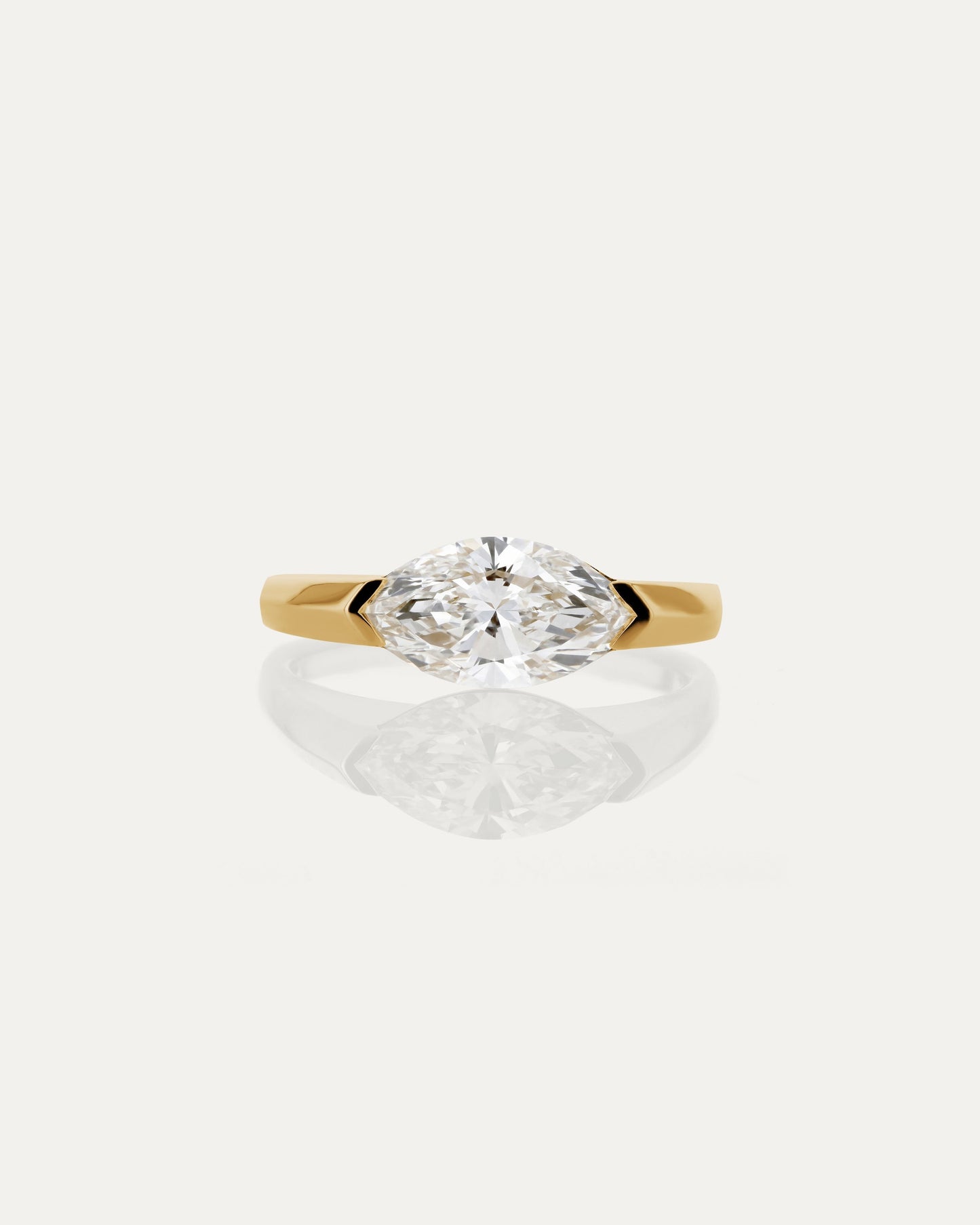 1.0 CT Marquise CVD Diamond Unique Style Engagement Ring